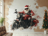 Alternate gallery view of Biker Santa Wall Mural.