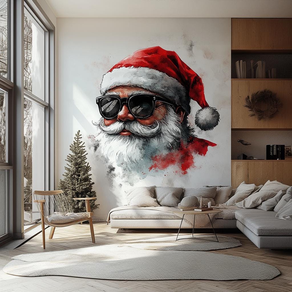Alternate gallery view of Cool Santa Wall Mural.