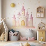 Princess Castle Wall Sticker displayed in a room setting.
