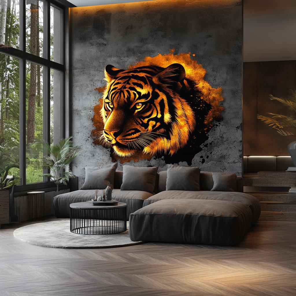 Alternate gallery view of Fiery Tiger Wall Sticker Decal.