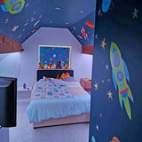 Outer Space Wall Decals - Astronaut and Galaxy Planet Stickers.
