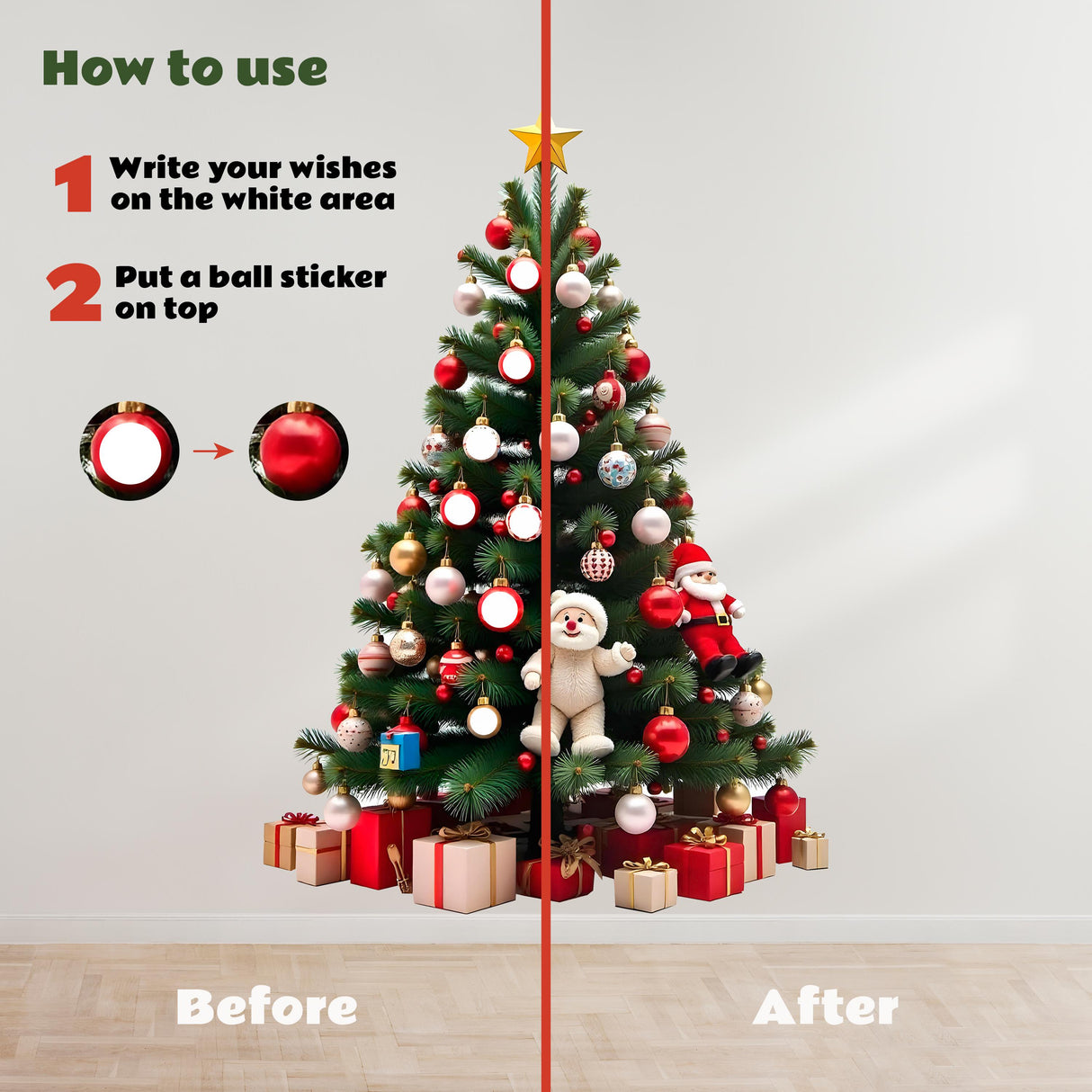 Alternate product view of Interactive Christmas Tree Wall Sticker Decal.