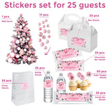 Alternate product view of Pink Christmas Sticker Set.