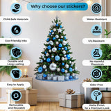 Additional product view of Blue and Silver Christmas Tree Wall Decal.
