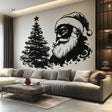 Classic Santa & Tree Wall Mural displayed in a room setting.