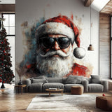 Cool Santa Claus Wall Mural displayed in a room setting.