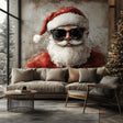 Classic Santa Claus Wall Mural displayed in a room setting.