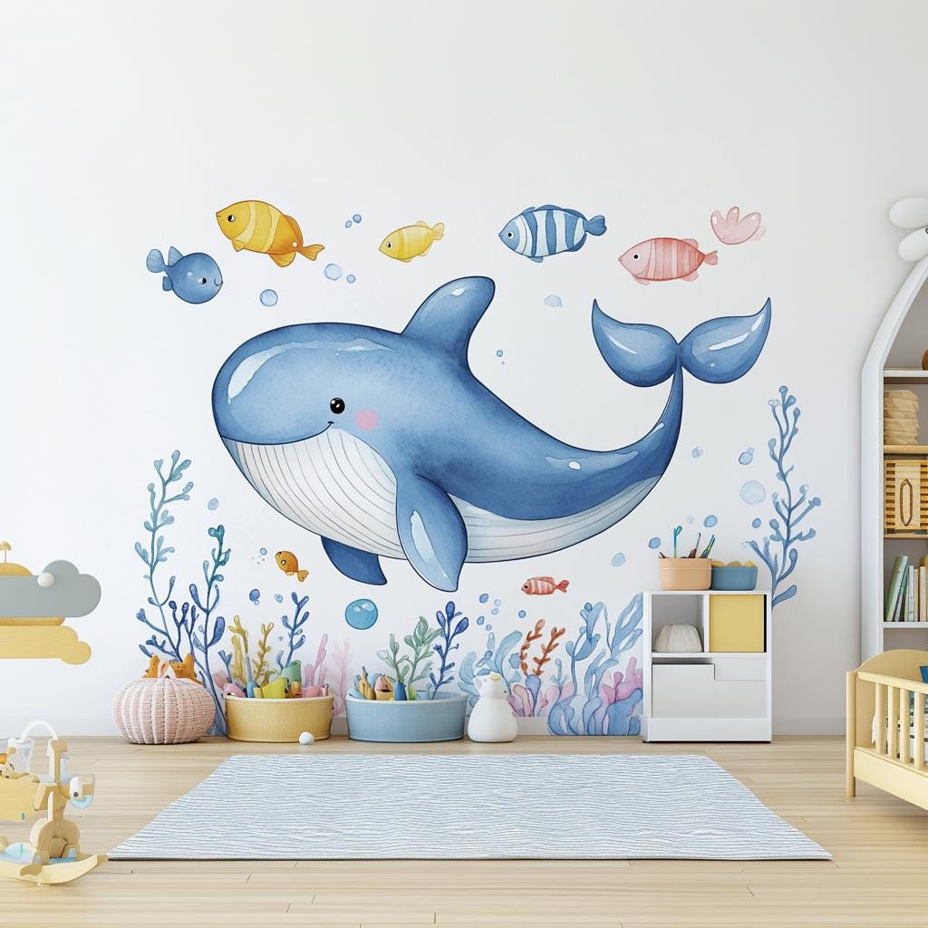 Alternate gallery view of Whale Wall Decals for Kids.