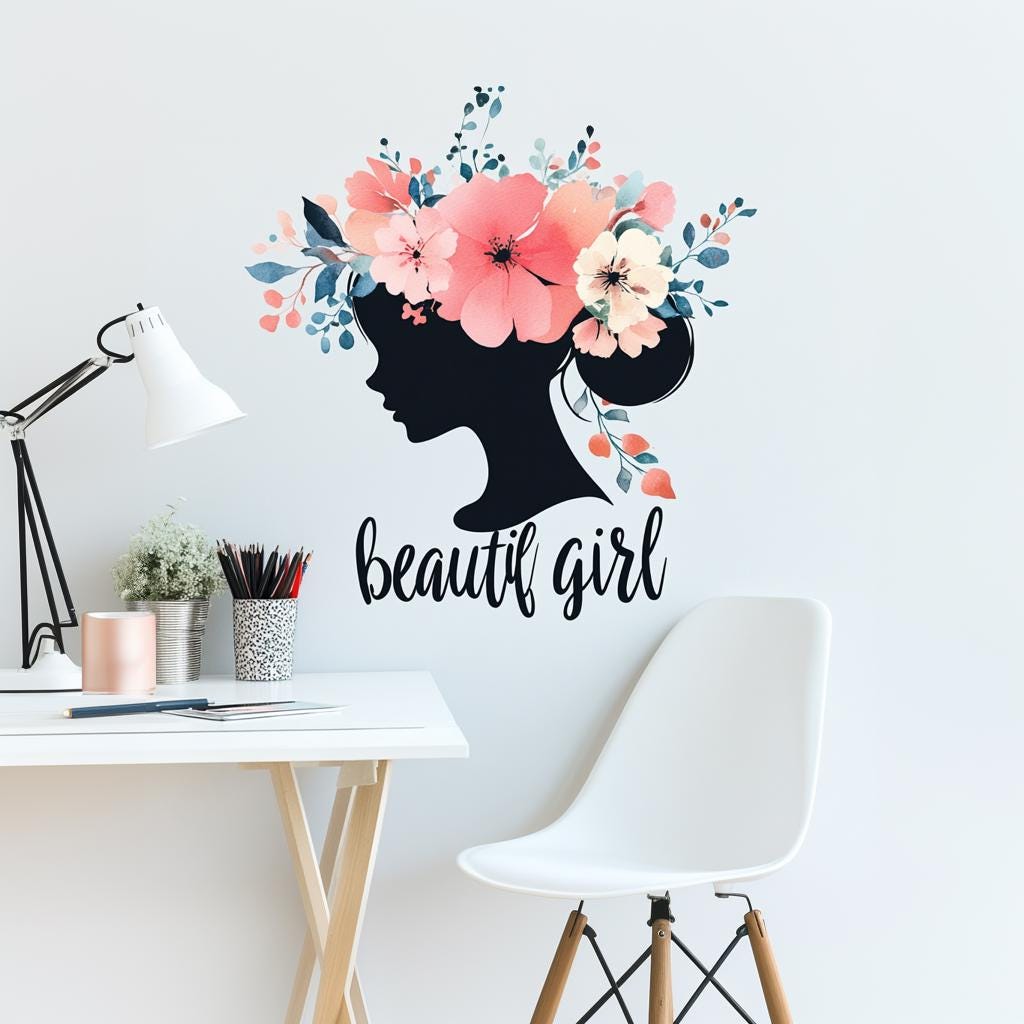 Alternate product view of Beautiful Girl Wall Decal.