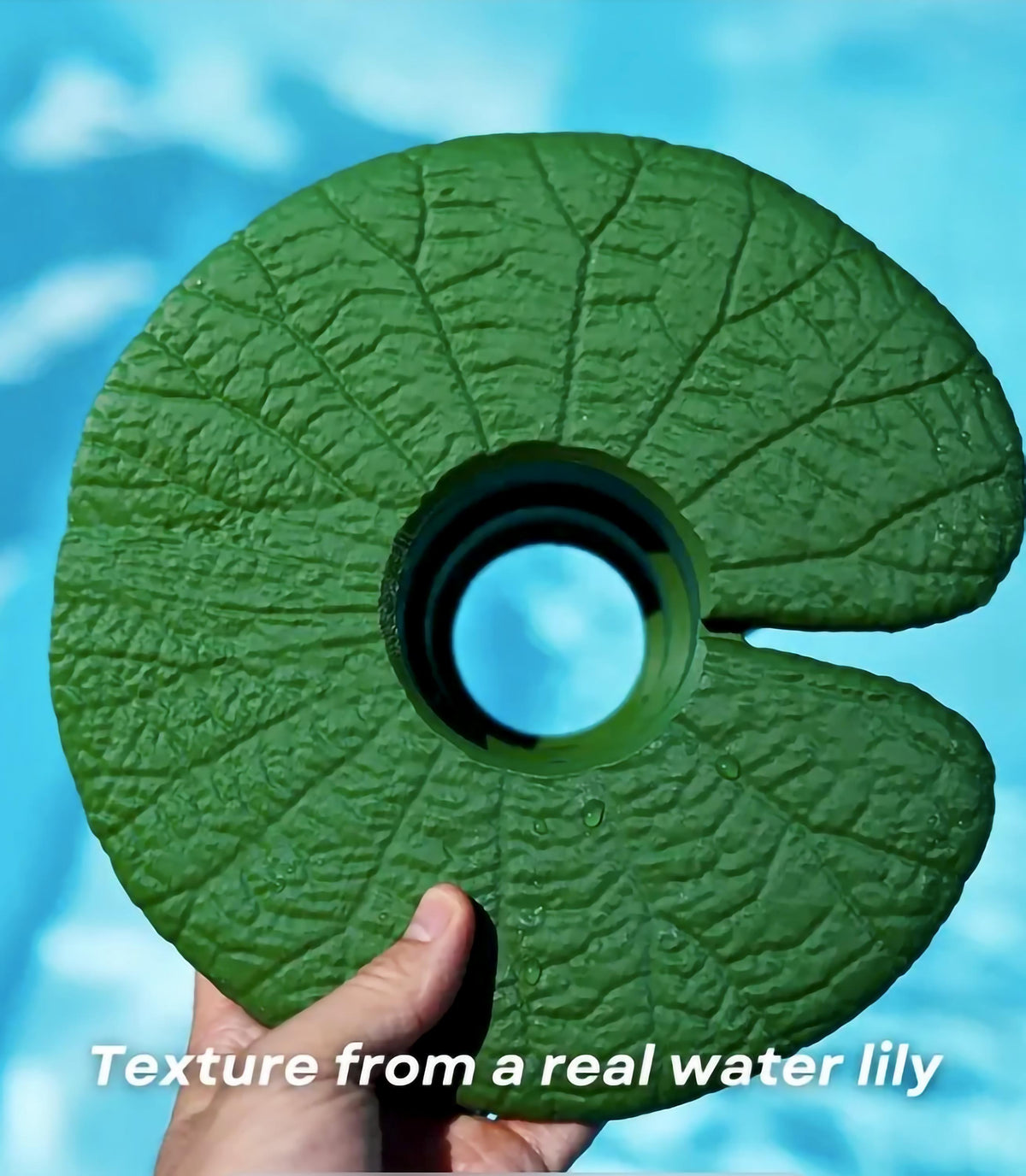 Lily Pad Cupholder showcasing realistic water lily texture.