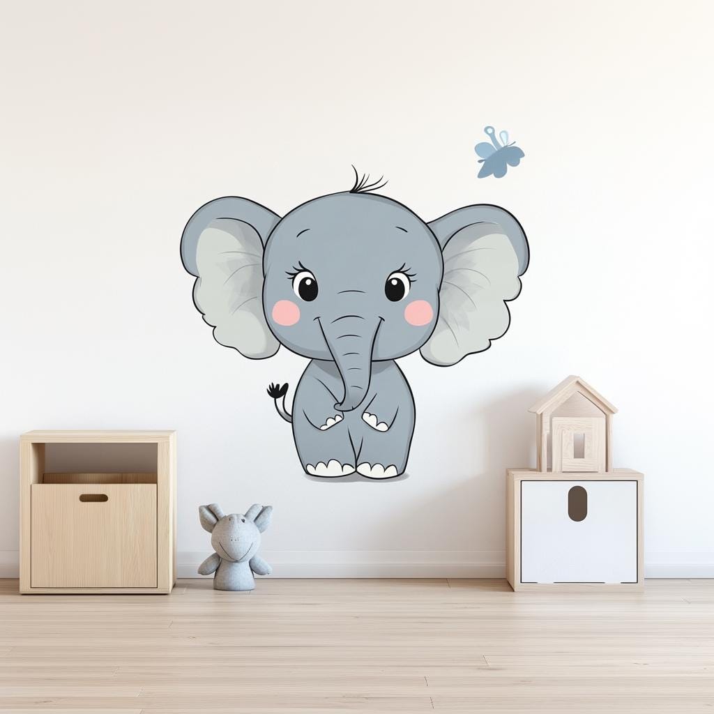 Alternate gallery view of Cute Elephant Wall Decal.