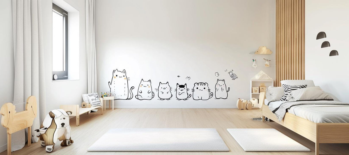 Alternate gallery view of Cute Cat Wall Decal Set.