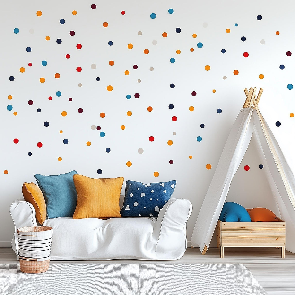 Additional product view of Colorful Polka Dot Wall Decal Set.
