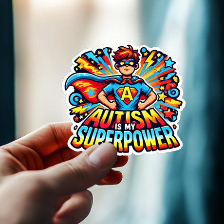 Product view of Autism Is My Superpower Decal.