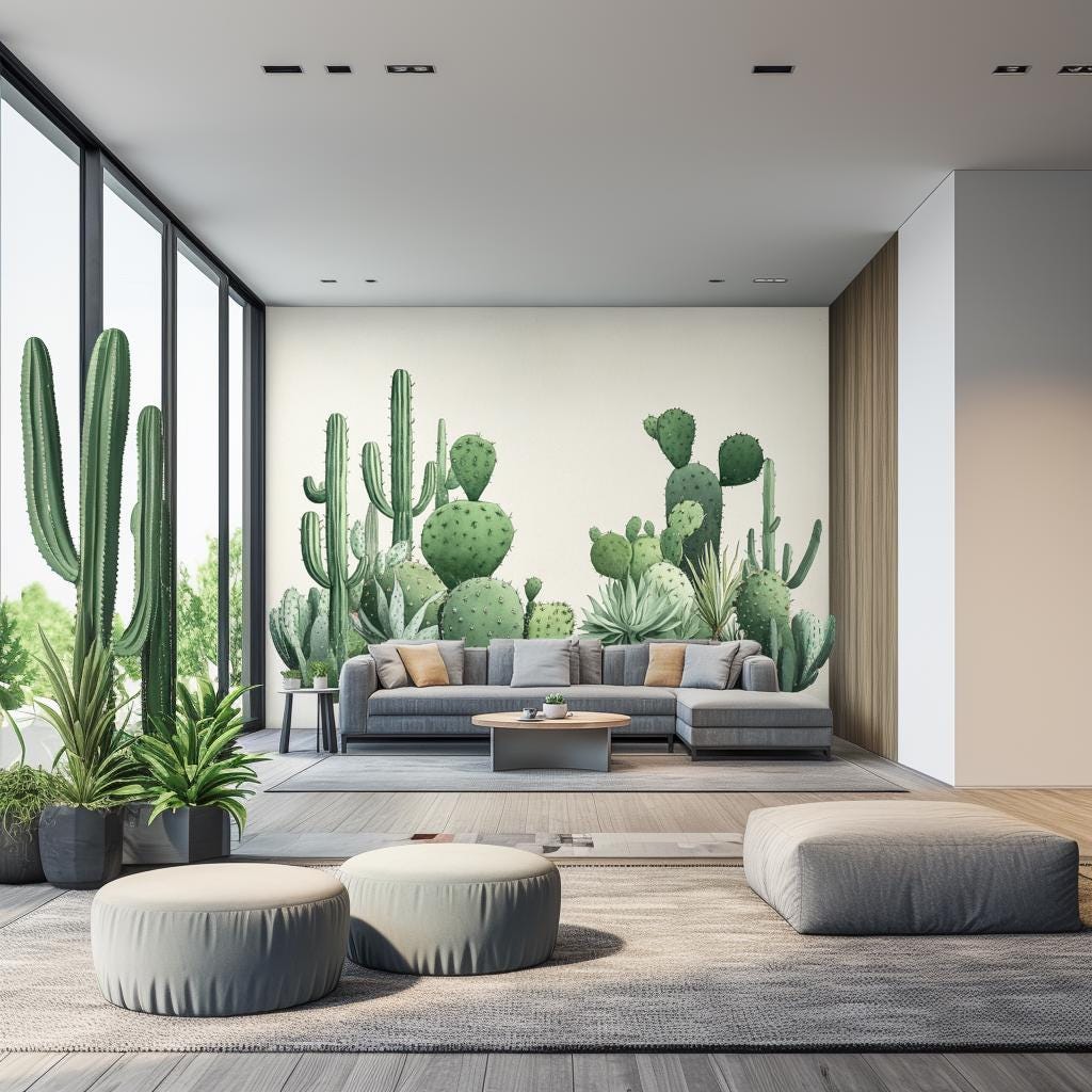 Additional product view of Cactus Wall Decal Sticker.