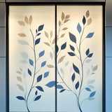 Additional product view of Frosted Glass Decal with Multi-Color Leaf Design.