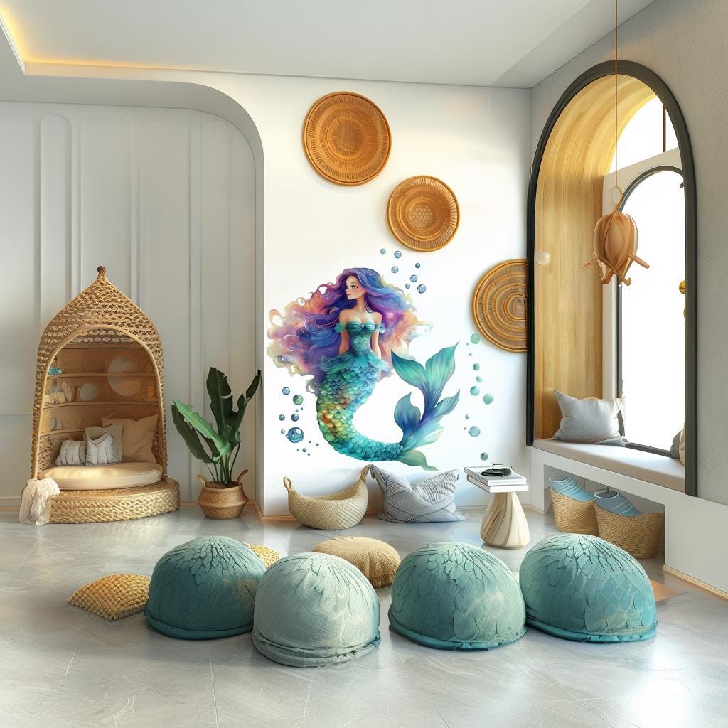 Additional product view of Beautiful Mermaid Wall Decal.