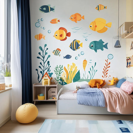 Product view of Underwater Wall Decals for Kids.