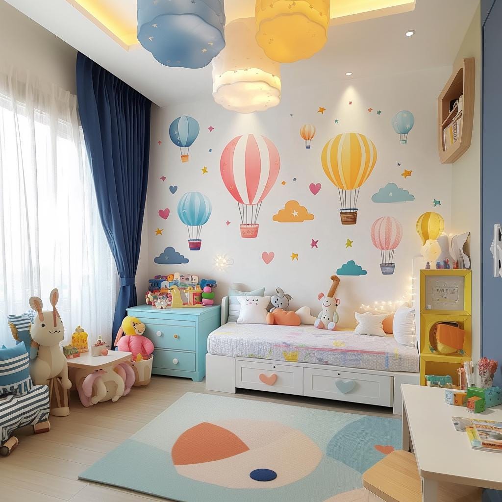 Additional product view of Hot Air Balloon Wall Decals.