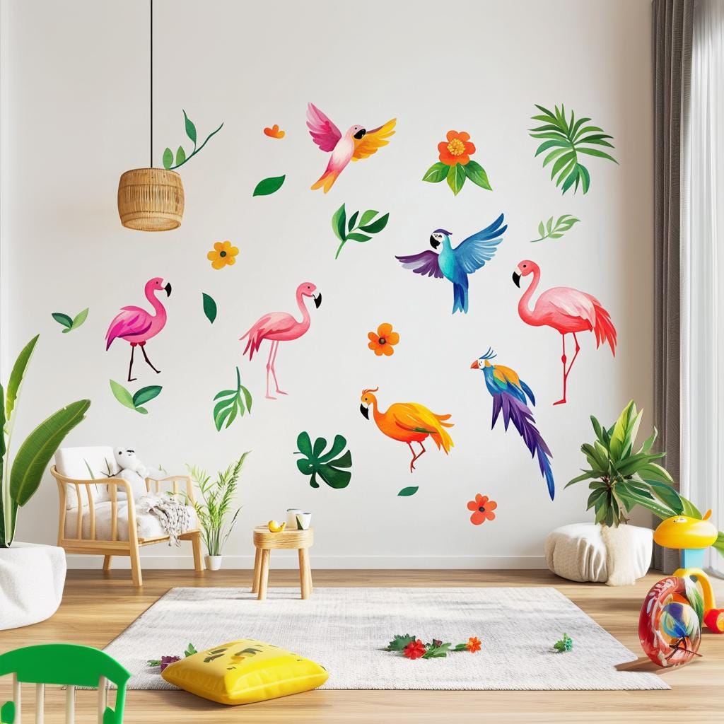Additional product view of Tropical Bird Wall Decals.