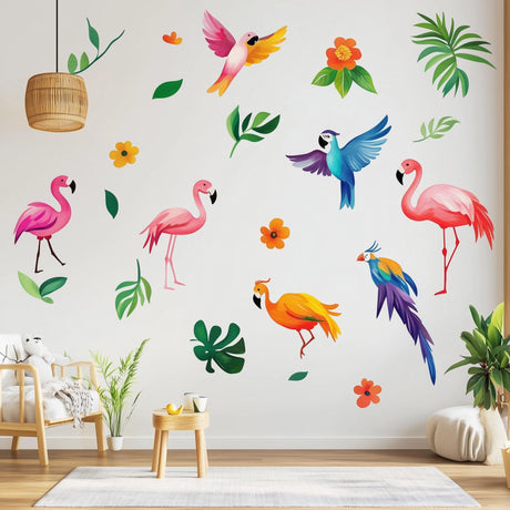 Product view of Tropical Bird Wall Decals.