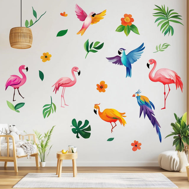 Product view of Tropical Bird Wall Decals.