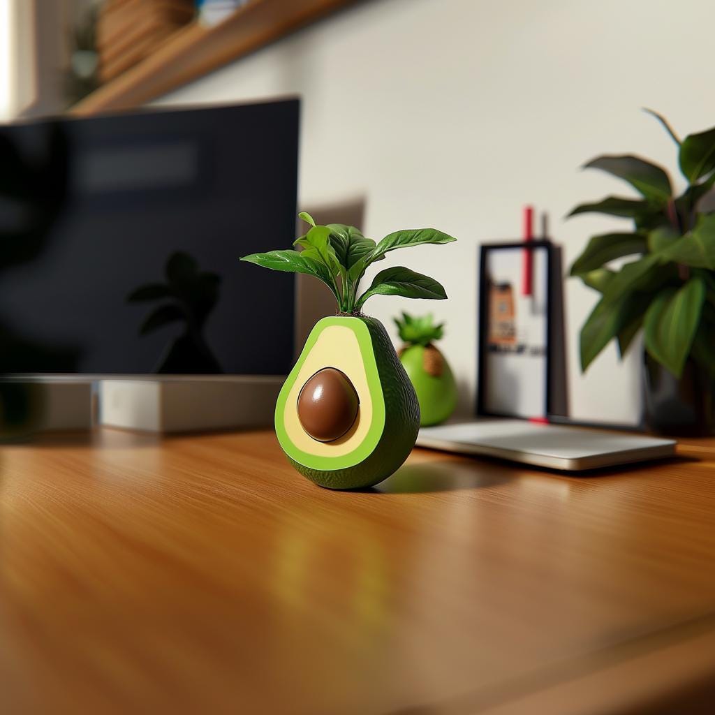 Additional product view of Cute Avocado Plant Pot.