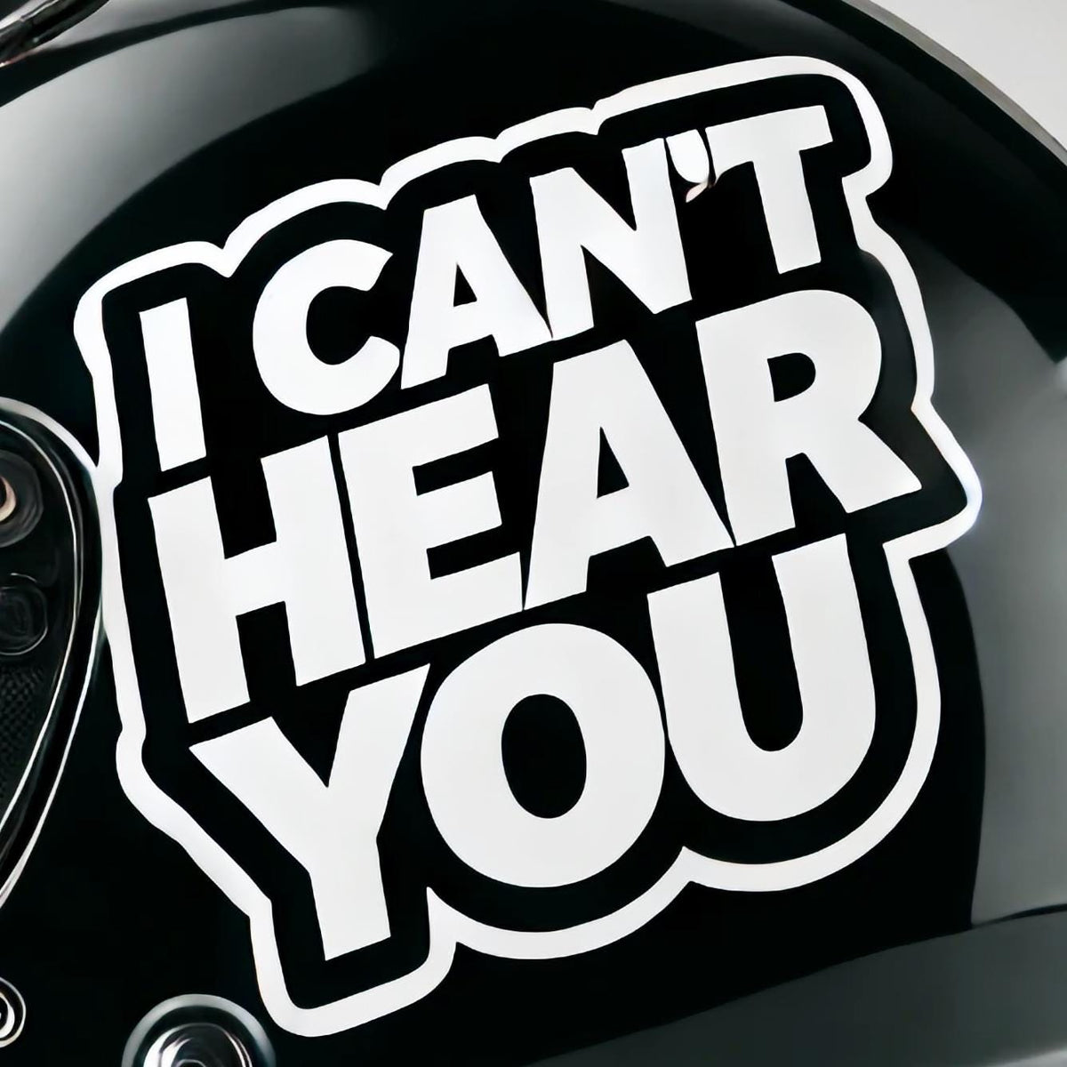 Additional product view of I Cant Hear You Helmet Sticker.