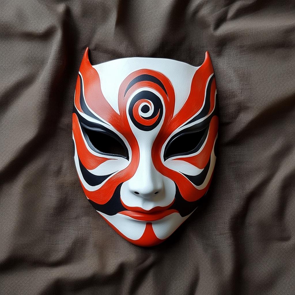 Additional product view of 3D Printed Japanese Fox Ninja Mask.