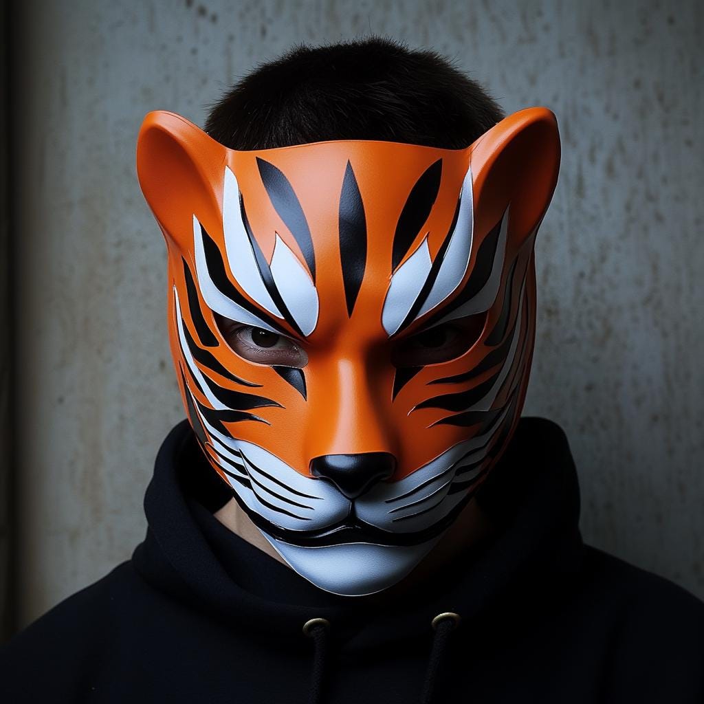 Alternate gallery view of 3D Printed Tiger Shinobi Cosplay Mask.