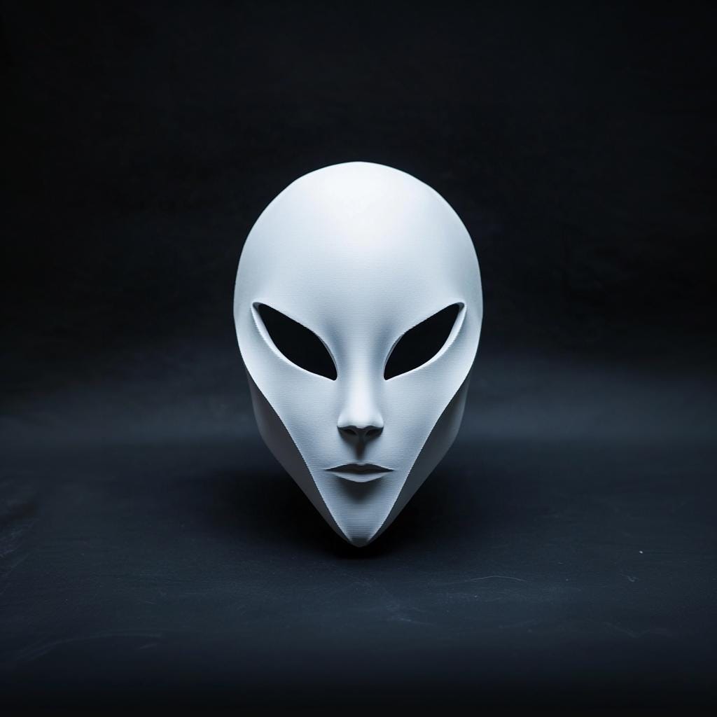 Additional product view of 3D Printed Minimalist Alien Cosplay Mask.