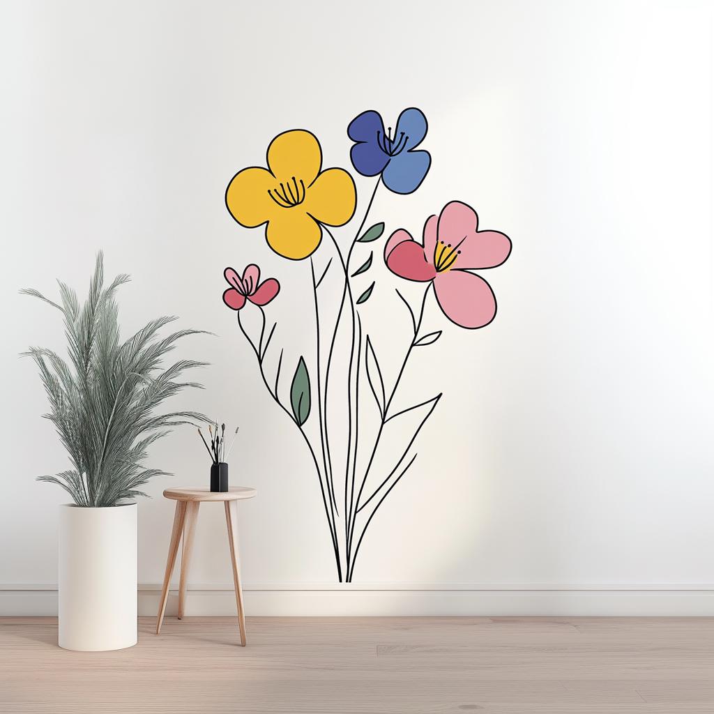 Alternate gallery view of Minimalist Floral Wall Decal.