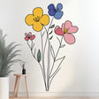 Minimalist Floral Wall Decal displayed in a room setting.
