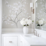 Chinoiserie Tree Wall Decal displayed in a room setting.