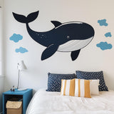Whale Wall Decal displayed in a room setting.