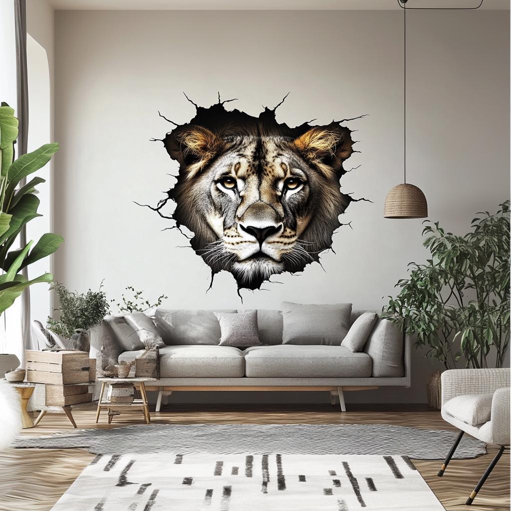 Alternate gallery view of 3D Lion Wall Decal.