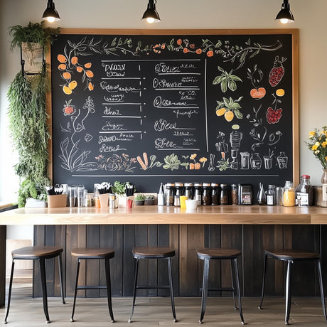 Custom Chalkboard Vinyl Wall Decal displayed in a room setting.