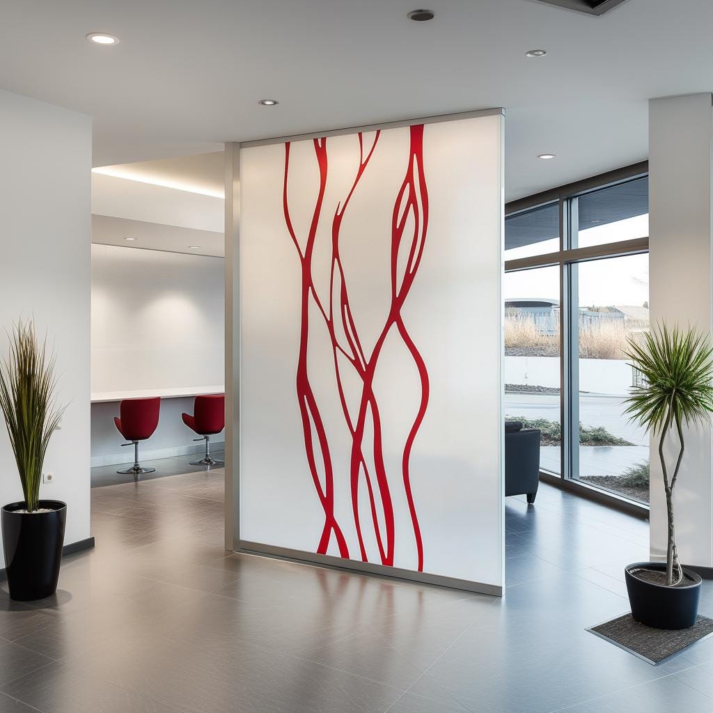Additional product view of Abstract Line Frosted Glass Sticker.