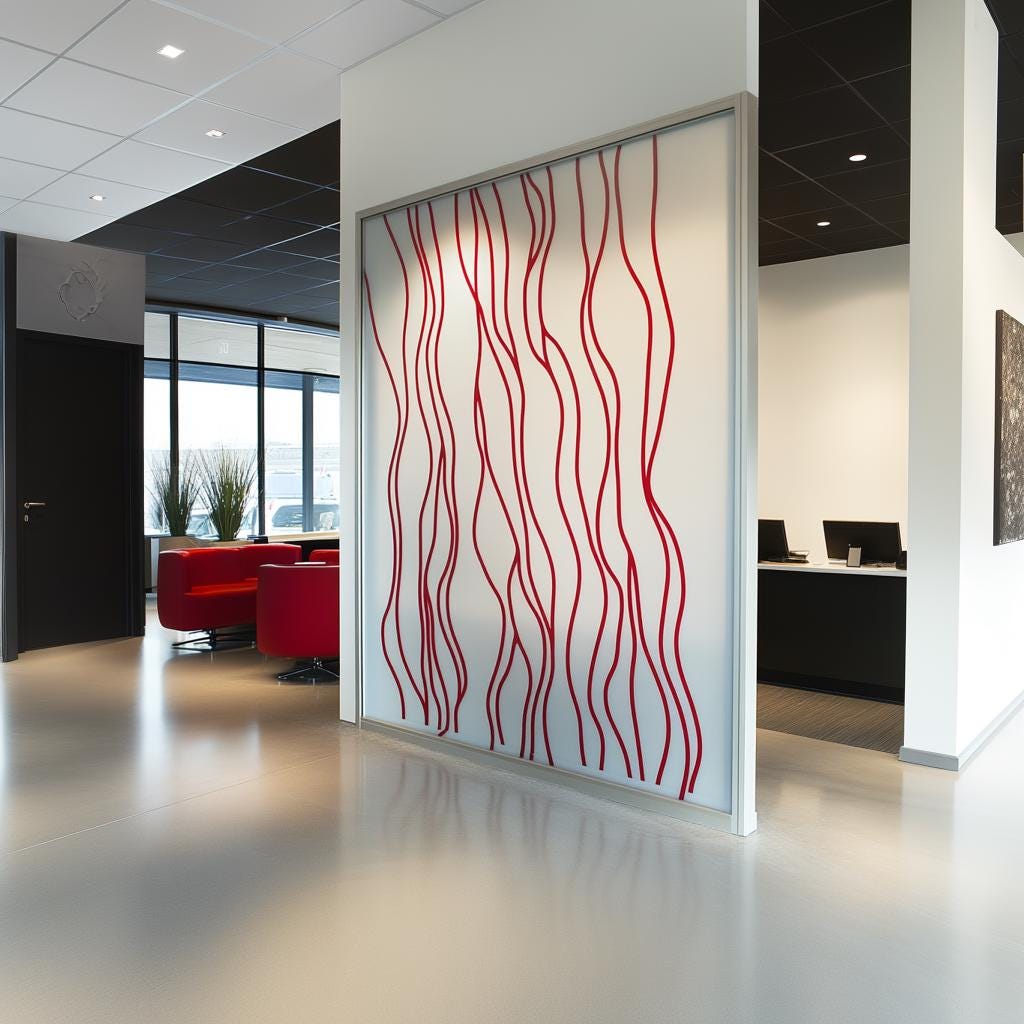 Alternate gallery view of Wavy Line Frosted Glass Sticker.