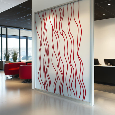 Product view of Wavy Line Frosted Glass Sticker.
