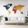 World Map Wall Decal displayed in a room setting.