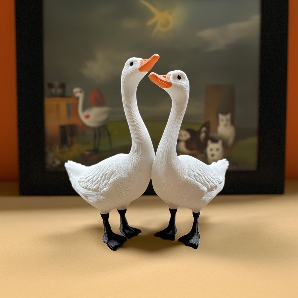 Product detail view of 3D Printed Magnetic Goose Key Holder.