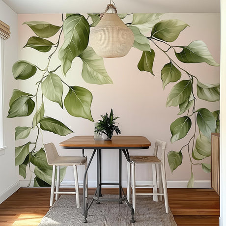 Cascading Leaf Wall Decal Sticker displayed in a room setting.