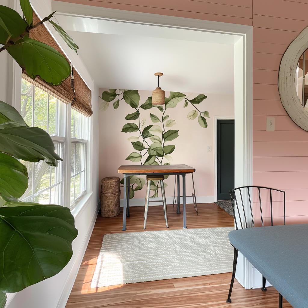 Additional product view of Vertical Leaf Wall Decal Sticker.