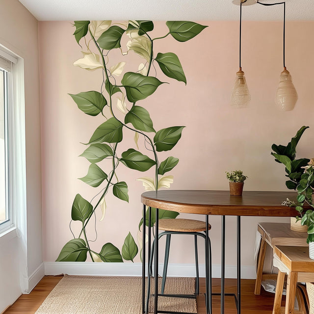 Climbing Vine Wall Decal Sticker displayed in a room setting.