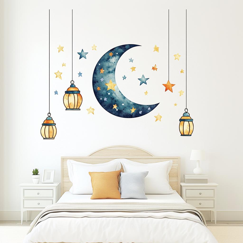Additional product view of Moon and Stars Wall Decal Sticker Set.