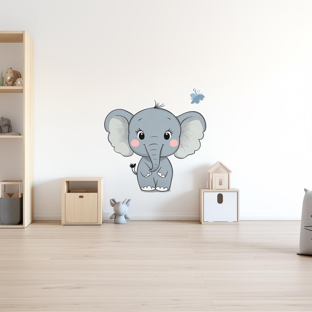Additional product view of Cute Elephant Wall Decal.