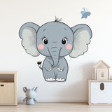Cute Elephant Wall Decal displayed in a room setting.