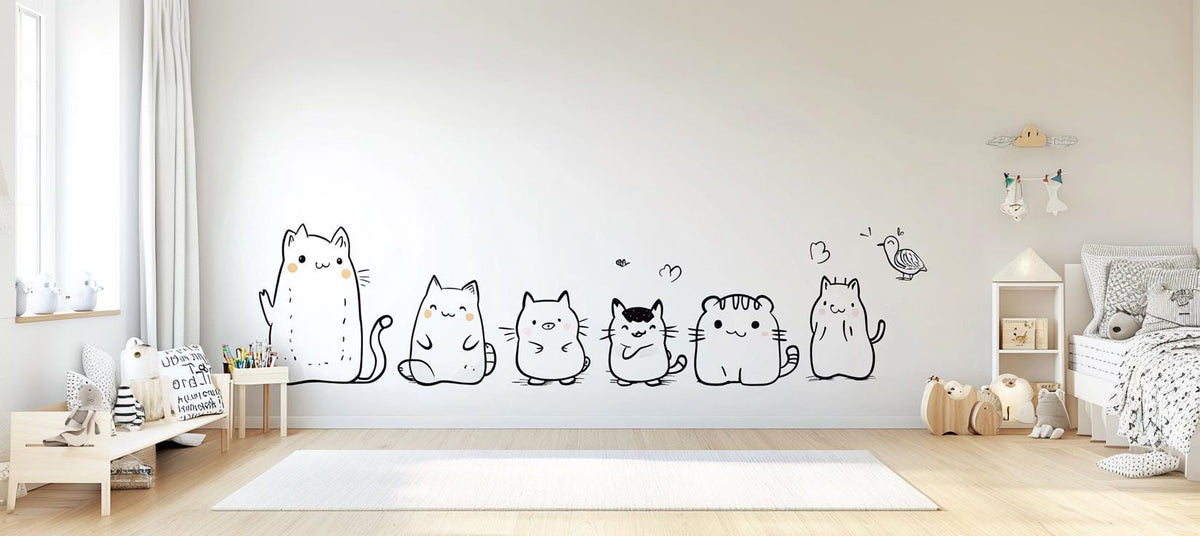 Additional product detail of Cute Cat Wall Decal Set.