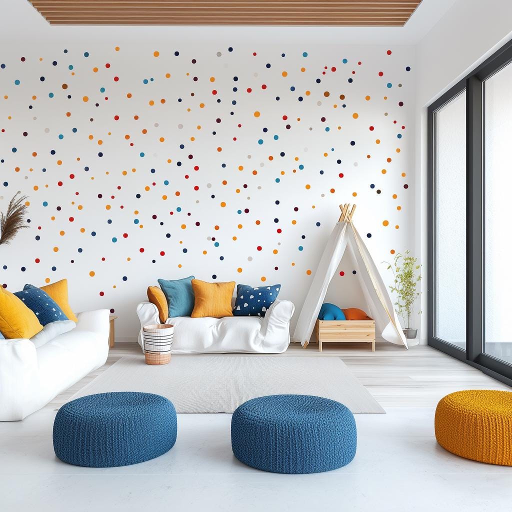 Alternate gallery view of Colorful Polka Dot Wall Decal Set.